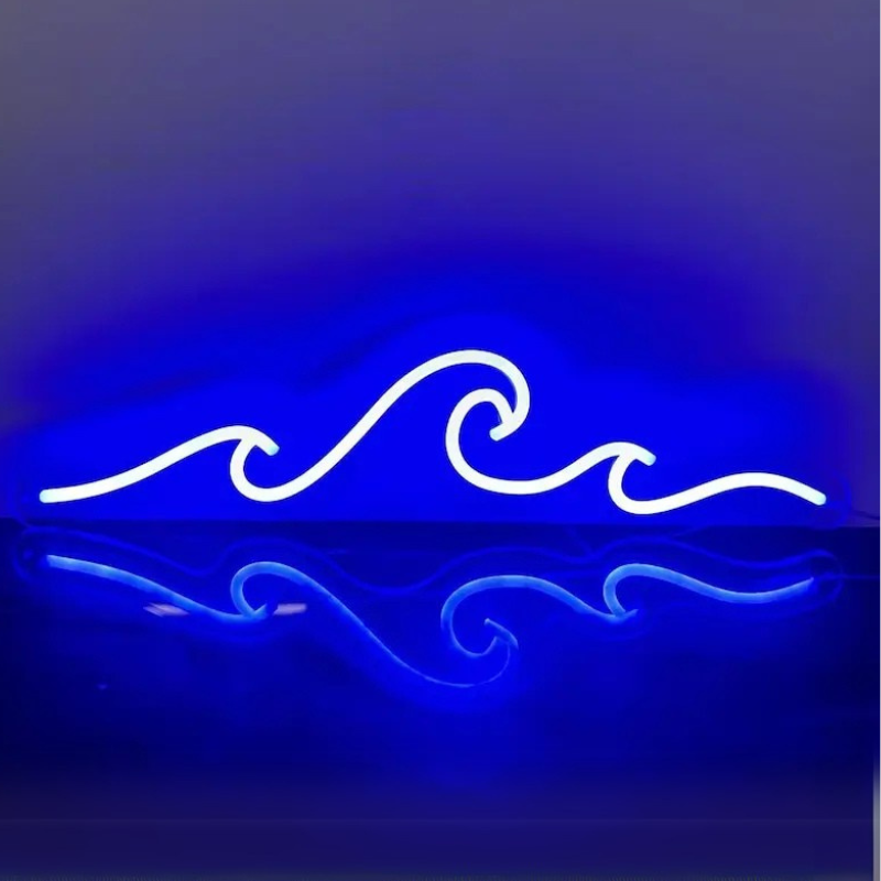 Wave Neon LED Sign – Ocean-Inspired Night Light