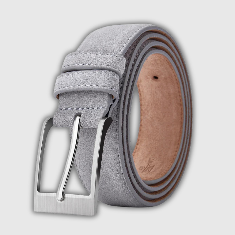 Luxeuria Luxe Genuine Cow Leather Plaid Pin Buckle Belt – Unisex Classic Style