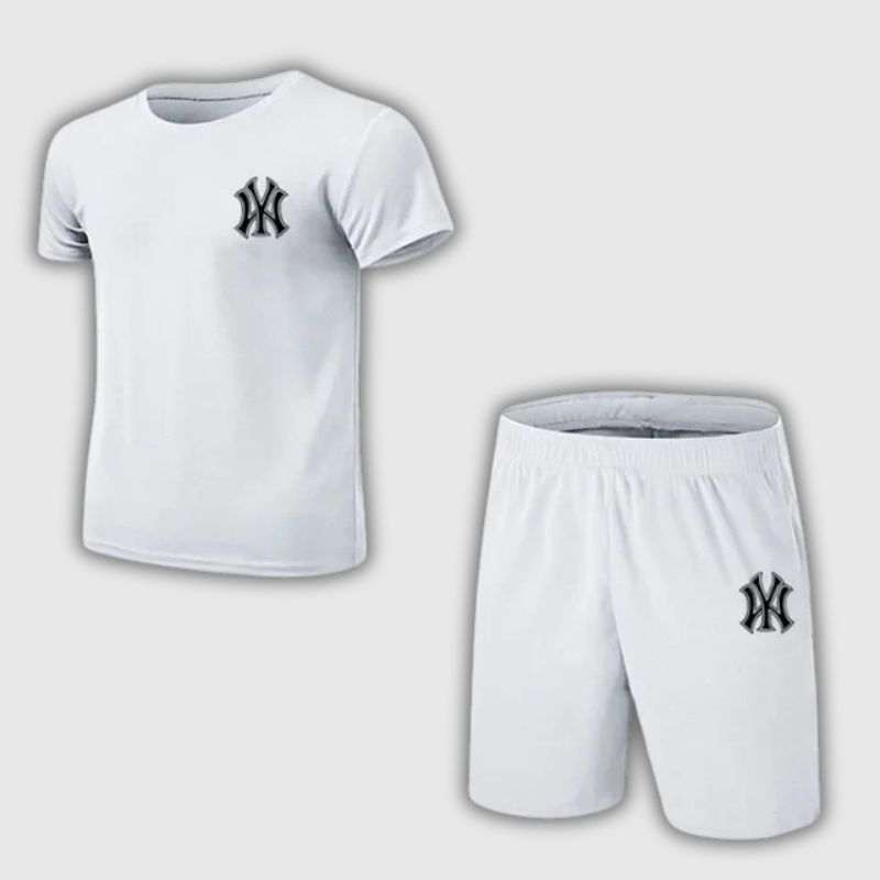 Men’s Summer Mesh Sports Set – Breathable Fitness Tracksuit (T-Shirt + Shorts)