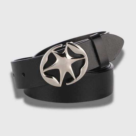 Luxeuria Luxe Y2K Star Buckle Skinny Belt – Vintage Adjustable Punk Waist Belt for Women