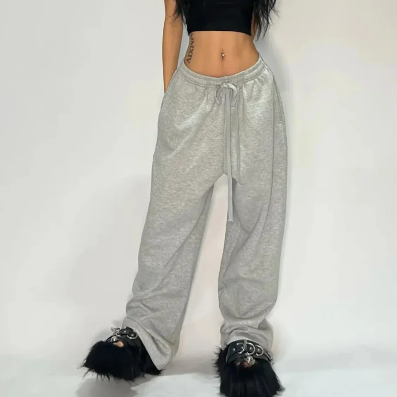 Y2K Retro Baggy Wide-Leg Sweatpants – Women’s Oversized Streetwear