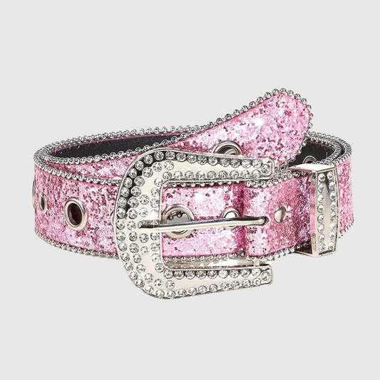 Luxeuria Luxe Sparkling Skull Rivet Belt