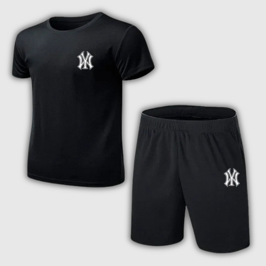Men’s Summer Mesh Sports Set – Breathable Fitness Tracksuit (T-Shirt + Shorts)
