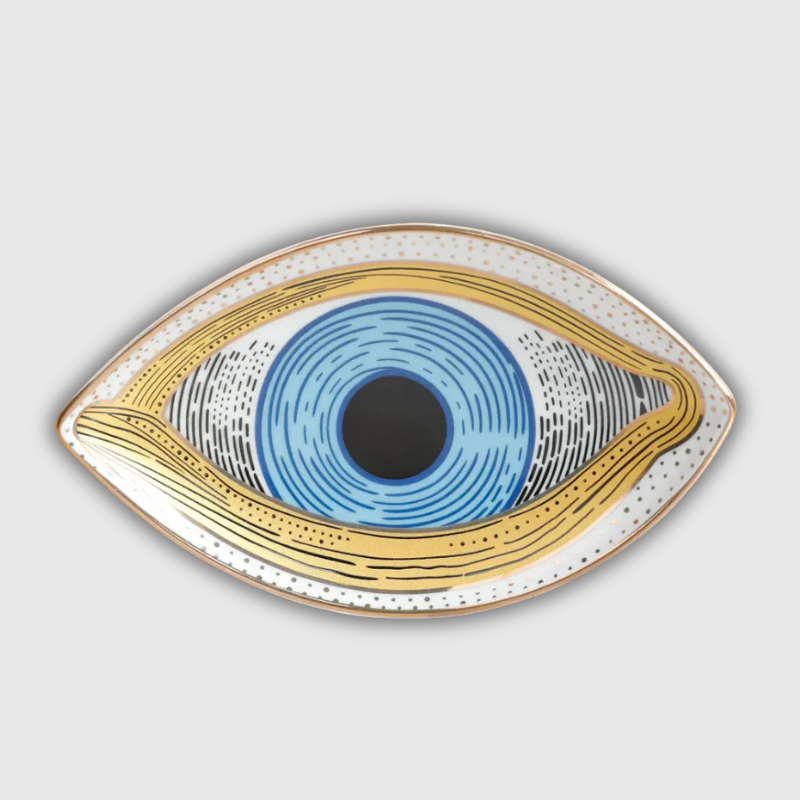 Luxeuria Luxe Ceramic Evil Eye Jewelry Trays – Unique Desktop Organizer for Rings & Trinkets