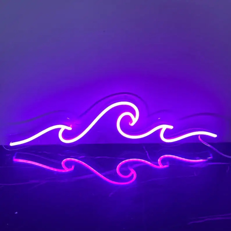Wave Neon LED Sign – Ocean-Inspired Night Light