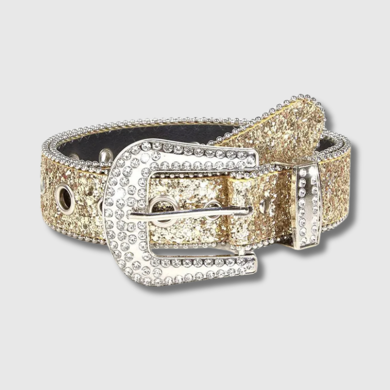 Luxeuria Luxe Sparkling Skull Rivet Belt