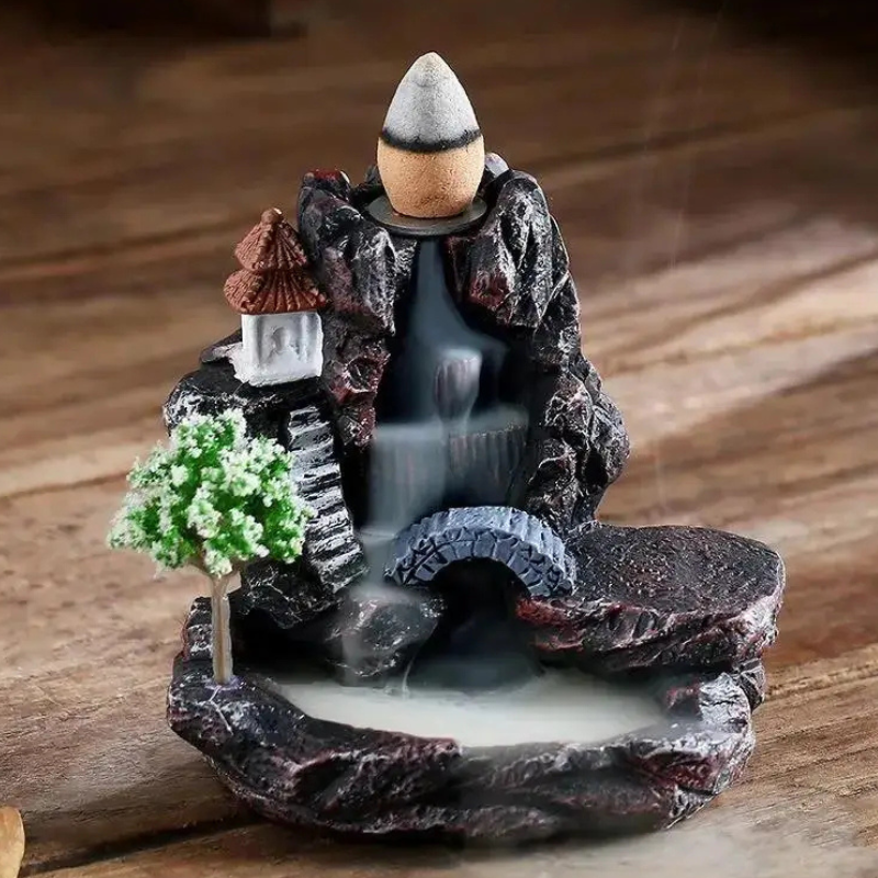 Mountain River Backflow Incense Burner – Zen Waterfall Aromatherapy Holder