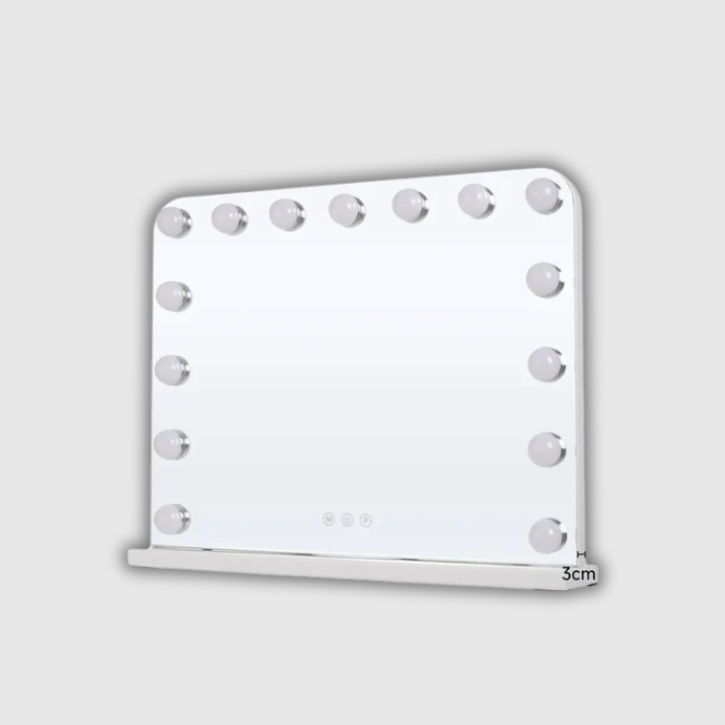 Luxeuria Luxe Wall-Mounted Rectangle Hollywood Vanity Mirror – 18 Dimmable LED Bulbs
