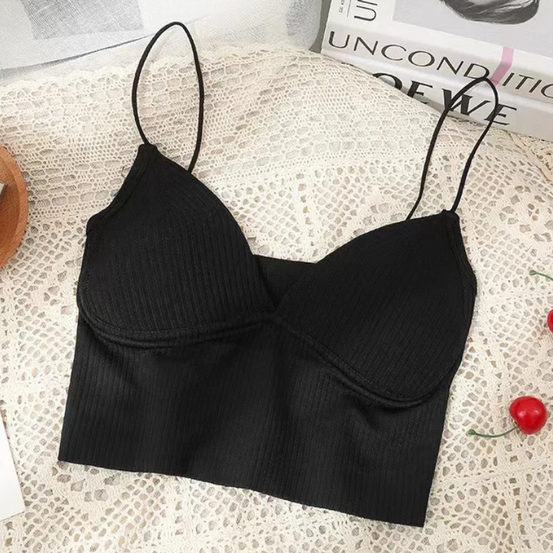 Seamless Bandeau Crop Top – Sleeveless Sports Bra Tube for Women