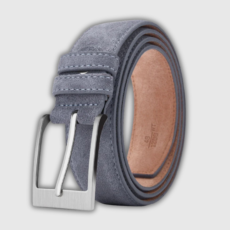 Luxeuria Luxe Genuine Cow Leather Plaid Pin Buckle Belt – Unisex Classic Style