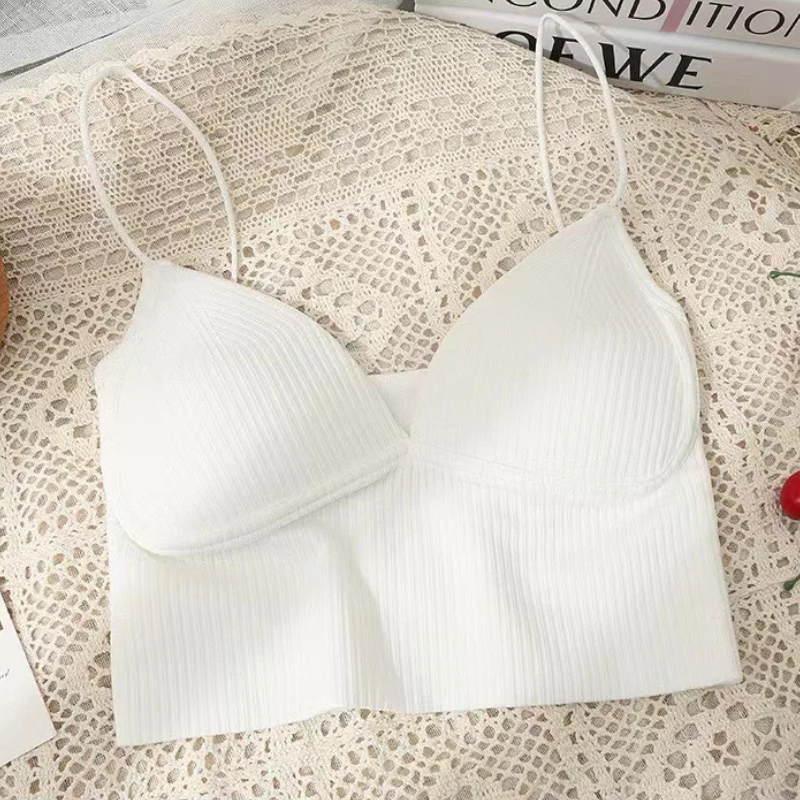 Seamless Bandeau Crop Top – Sleeveless Sports Bra Tube for Women