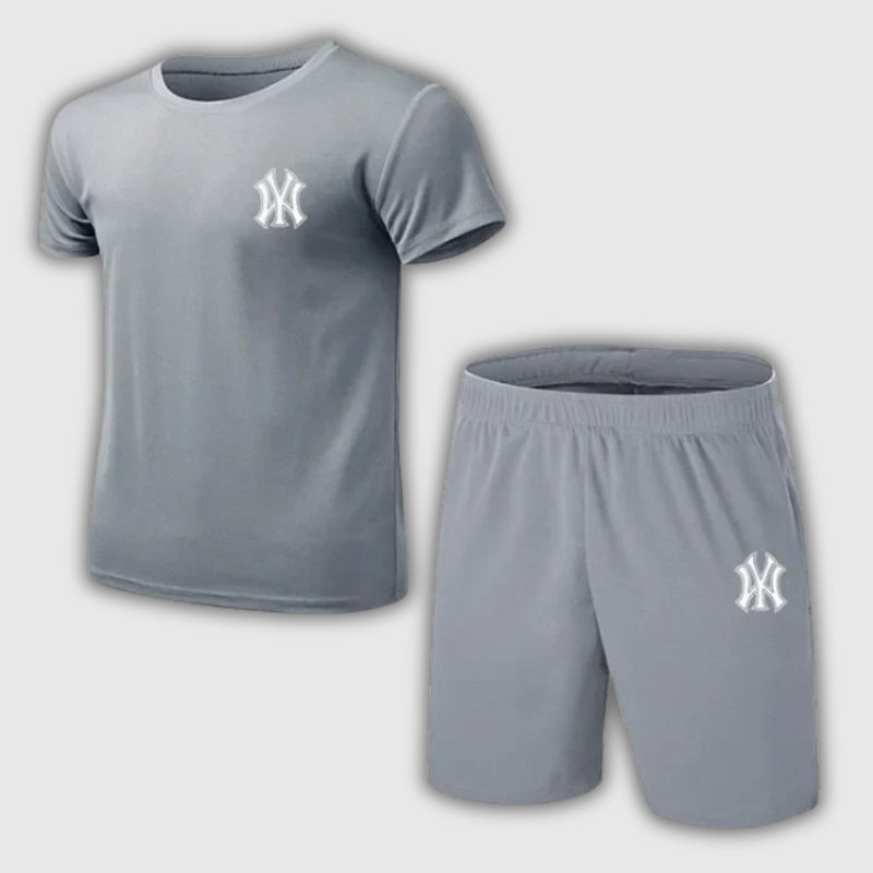 Men’s Summer Mesh Sports Set – Breathable Fitness Tracksuit (T-Shirt + Shorts)