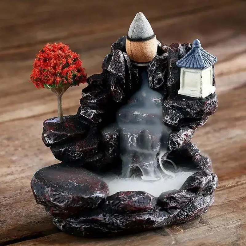 Mountain River Backflow Incense Burner – Zen Waterfall Aromatherapy Holder