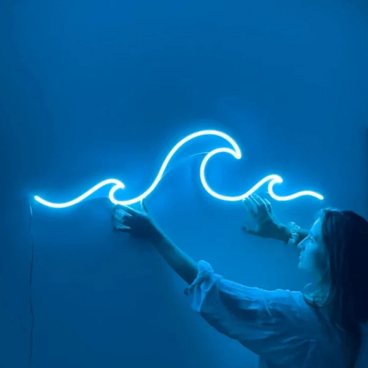 Wave Neon LED Sign – Ocean-Inspired Night Light