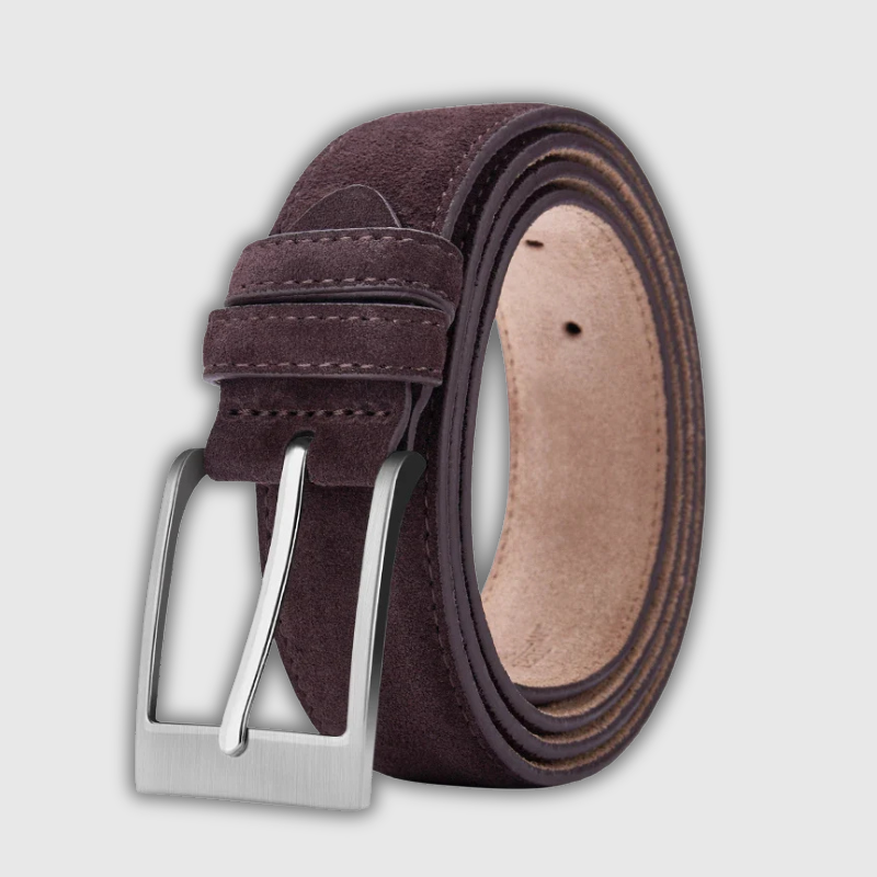 Luxeuria Luxe Genuine Cow Leather Plaid Pin Buckle Belt – Unisex Classic Style
