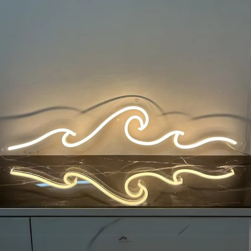 Wave Neon LED Sign – Ocean-Inspired Night Light