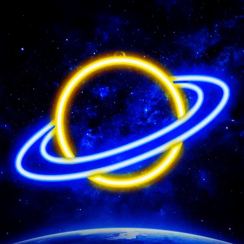 Planet Neon Wall Light – USB or Battery Powered
