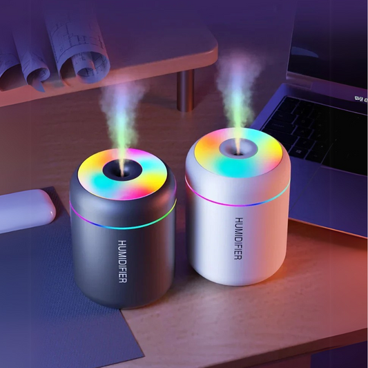 Mini USB Aroma Diffuser & Humidifier with LED Light – For Car, Home, and Bedroom
