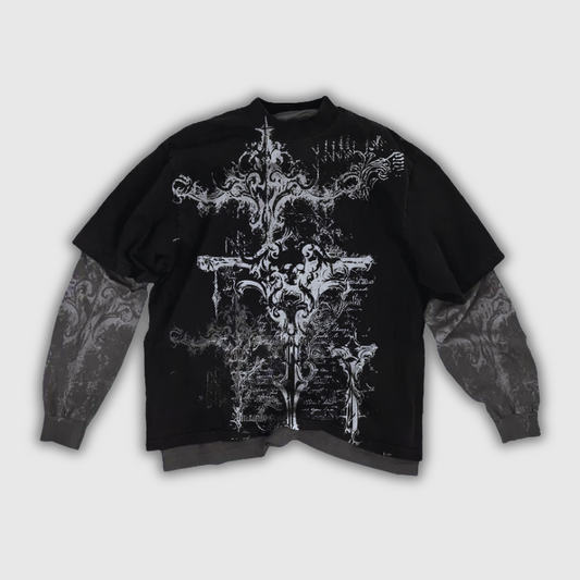 ShadowSkull Y2K Oversized Long Sleeve Tee