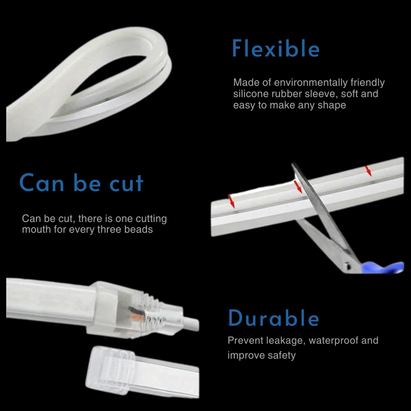 Touch Sensor LED Neon Light Strip – USB Powered, Waterproof & Flexible Mood Lighting