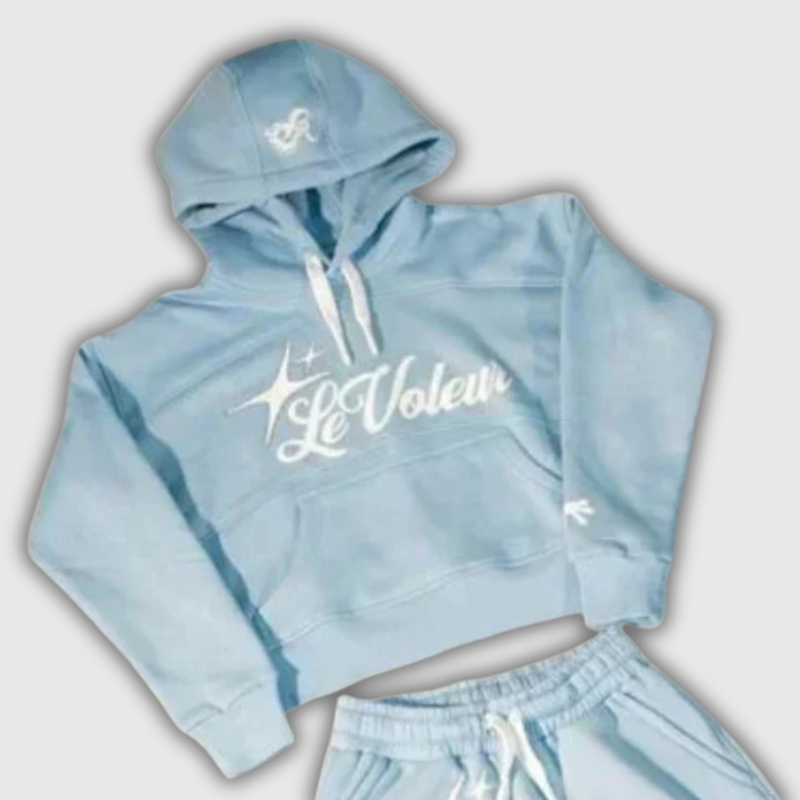 Streetwear Rhinestone Hip Hop Two-Piece Set – Hoodie & Sweatpants