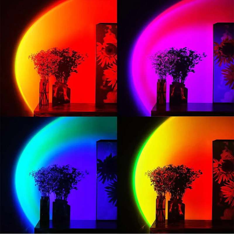 Smart Sunset Projection Lamp with App & Remote – LED Mood Light for Bedrooms and Photography