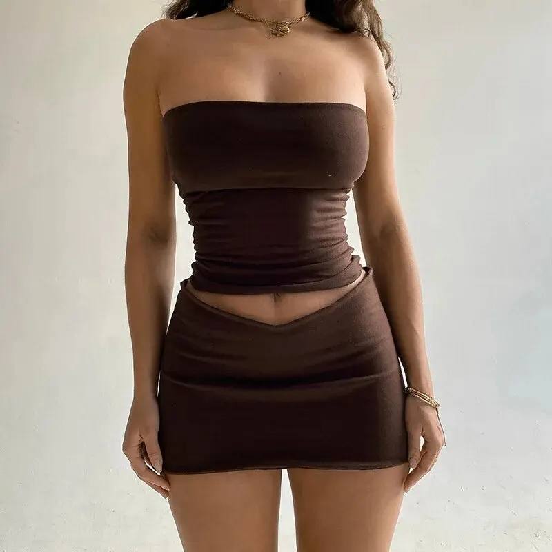Luxeuria Luxe Hawthaw 2-Piece Tube Top & Mini Skirt Set – Summer Clubwear for Women