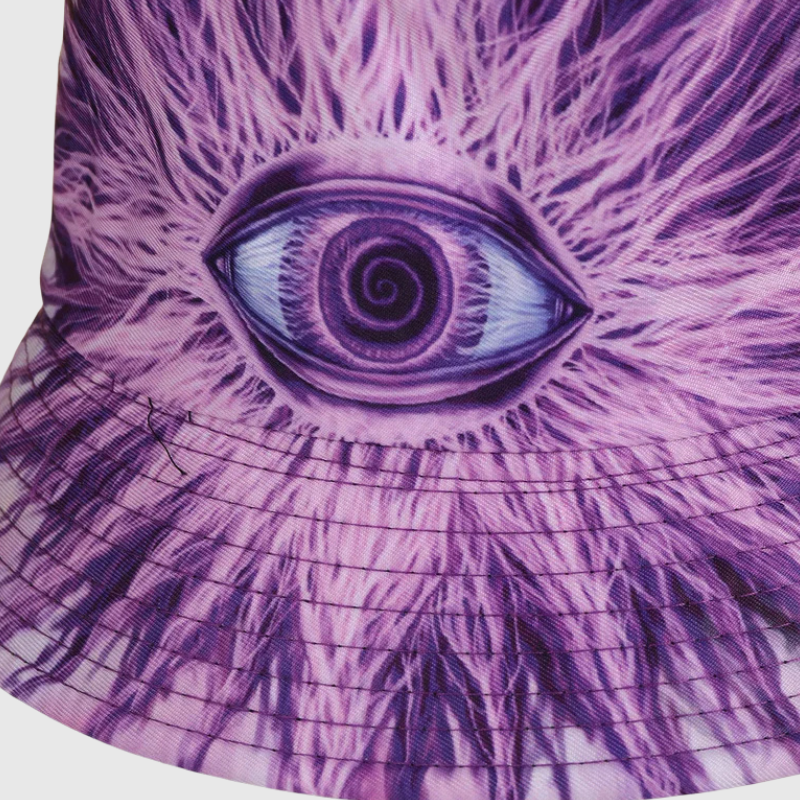 European-style Printed Tie-Dye Graffiti Eyes Double-Sided Basin Hat – Individuality Creative Casual Bucket Hat