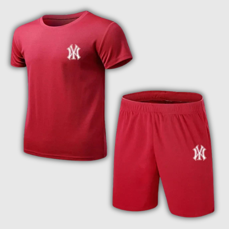 Men’s Summer Mesh Sports Set – Breathable Fitness Tracksuit (T-Shirt + Shorts)