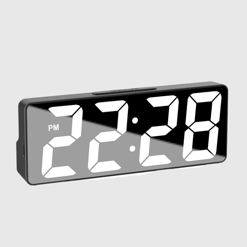 LED Digital Alarm Clock with Temperature Display & Adjustable Brightness