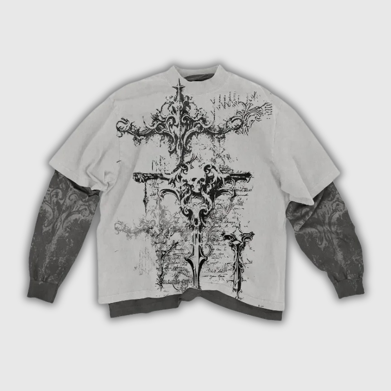 ShadowSkull Y2K Oversized Long Sleeve Tee