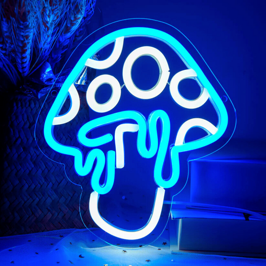 Mushroom Neon Light Sign – Cute LED Wall Decor for Bedroom, Game Room & Kids' Spaces