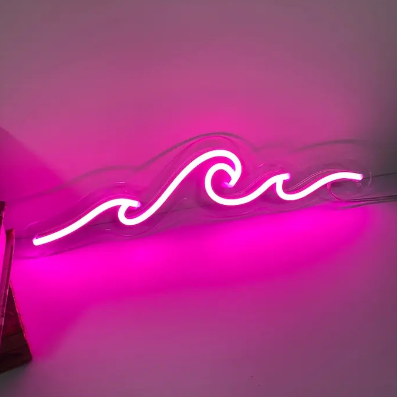 Wave Neon LED Sign – Ocean-Inspired Night Light