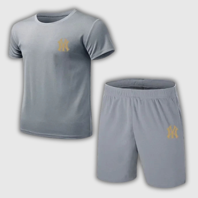 Men’s Summer Mesh Sports Set – Breathable Fitness Tracksuit (T-Shirt + Shorts)