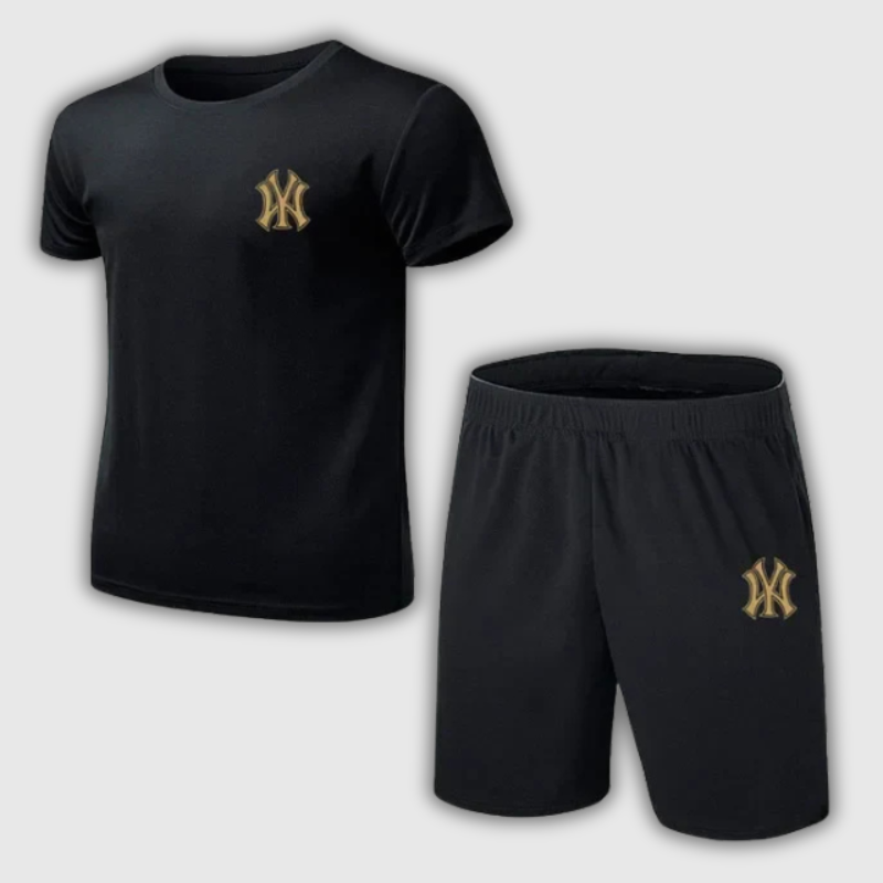 Men’s Summer Mesh Sports Set – Breathable Fitness Tracksuit (T-Shirt + Shorts)