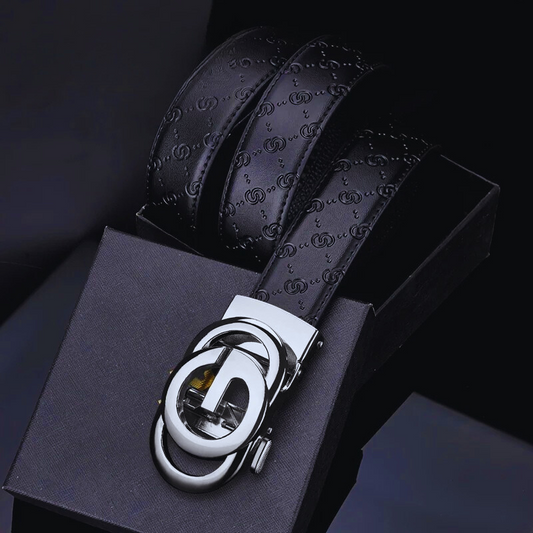 Luxeuria Luxe Men’s Automatic Leather Belt – Alloy Buckle | 3.5cm Genuine Leather Fashion Belt