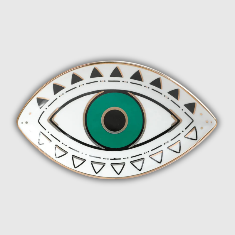 Luxeuria Luxe Ceramic Evil Eye Jewelry Trays – Unique Desktop Organizer for Rings & Trinkets