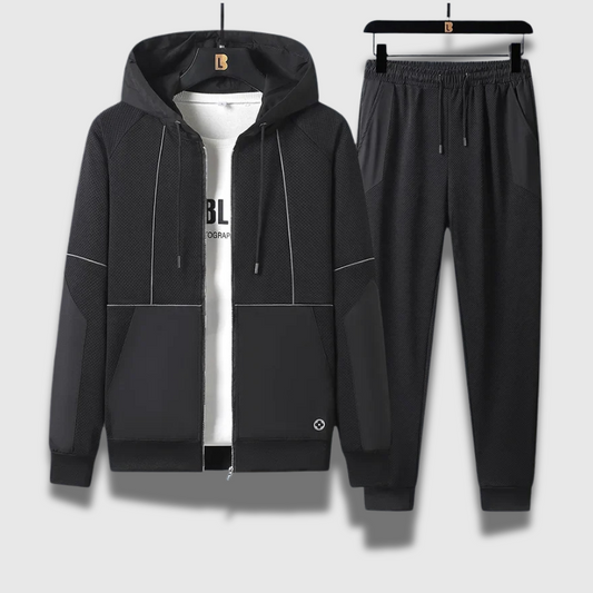 Men’s Winter Active Tracksuit Set — Zipper Jacket & Joggers