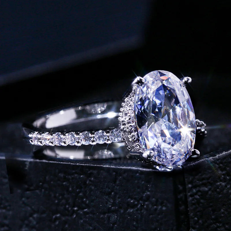 Luxeuria Luxe Oval CZ Ring with Prong Setting