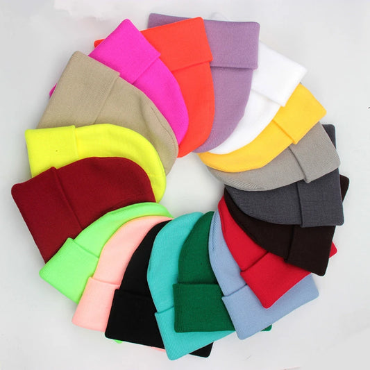 Solid Colour Unisex Winter Beanie