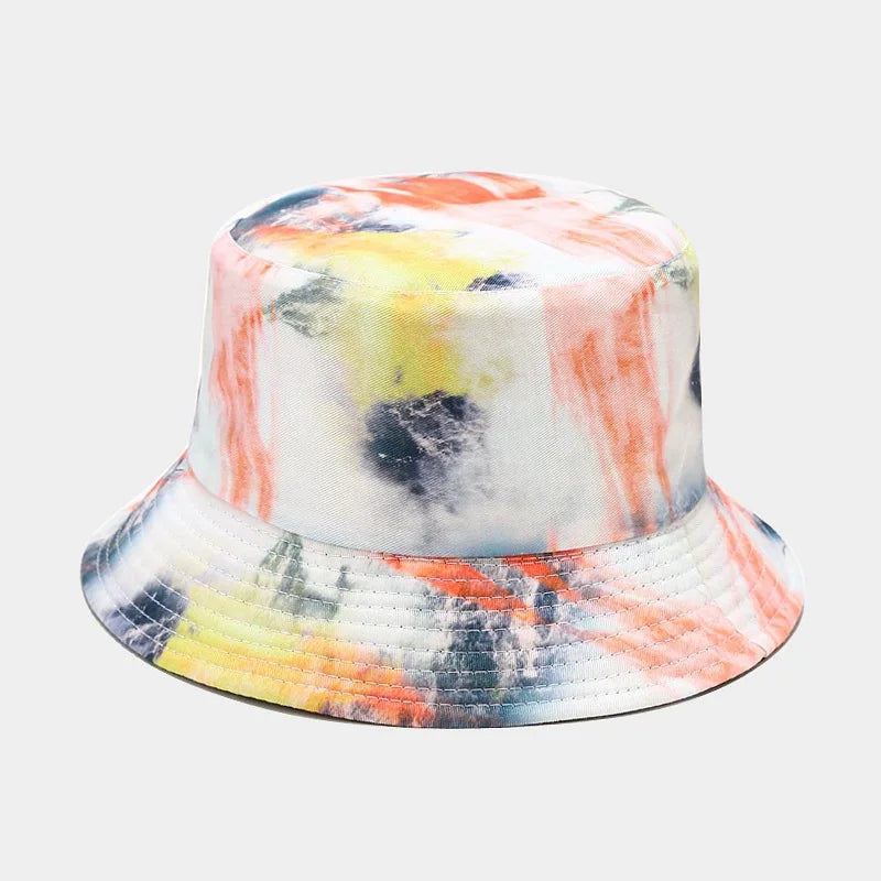 Rainbow Print Bucket Hat For Women Men Panama Tie Dye Fishing Caps Hip Hop Gorro Reversible Bucket Hat