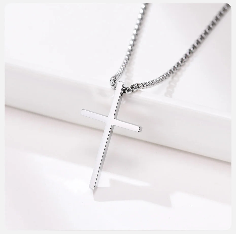 Luxeuria Luxe Stainless Steel Cross Layered Pendant Necklace