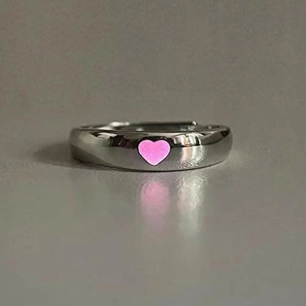 Luxeuria Luxe Glow-in-the-Dark Heart Ring – Adjustable