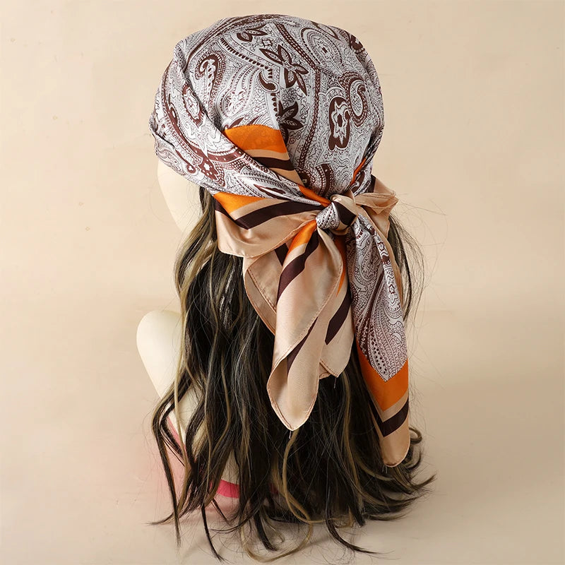 Luxury Floral Satin Square Bandana Collection