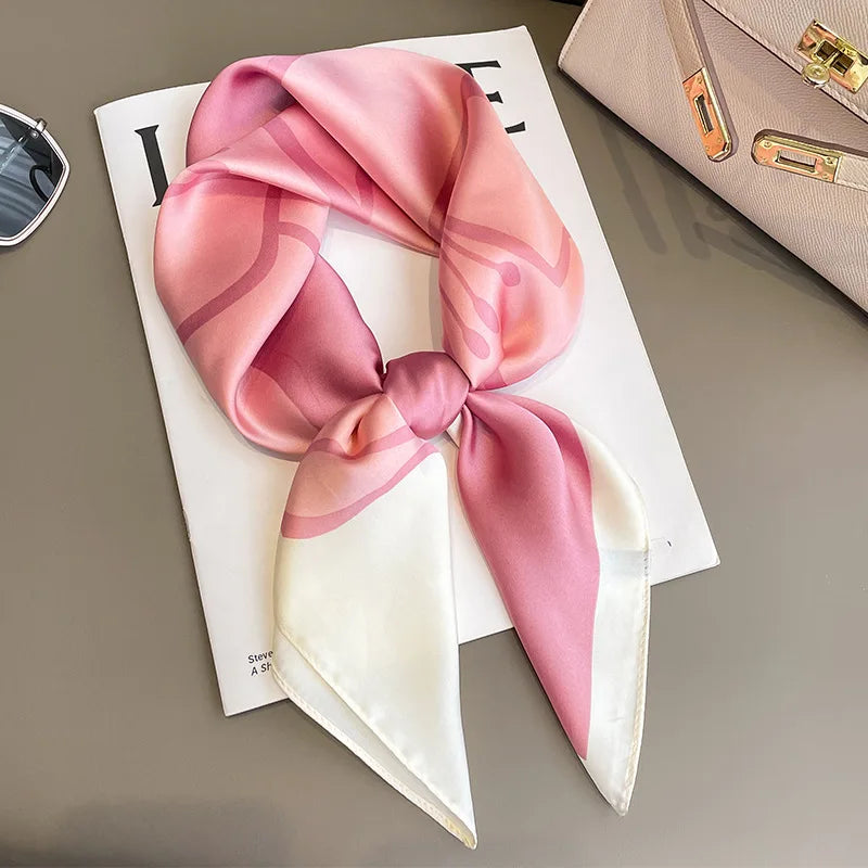 Floral Print Silk-Feel Bandana Collection