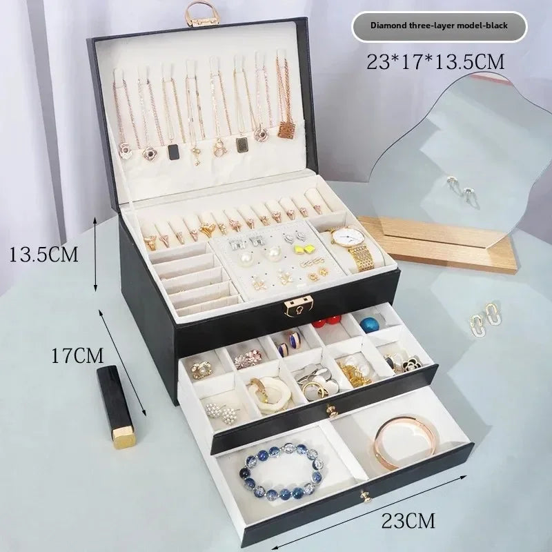 Luxeuria Luxe Diamond Shaped Lockable Jewelry Drawer