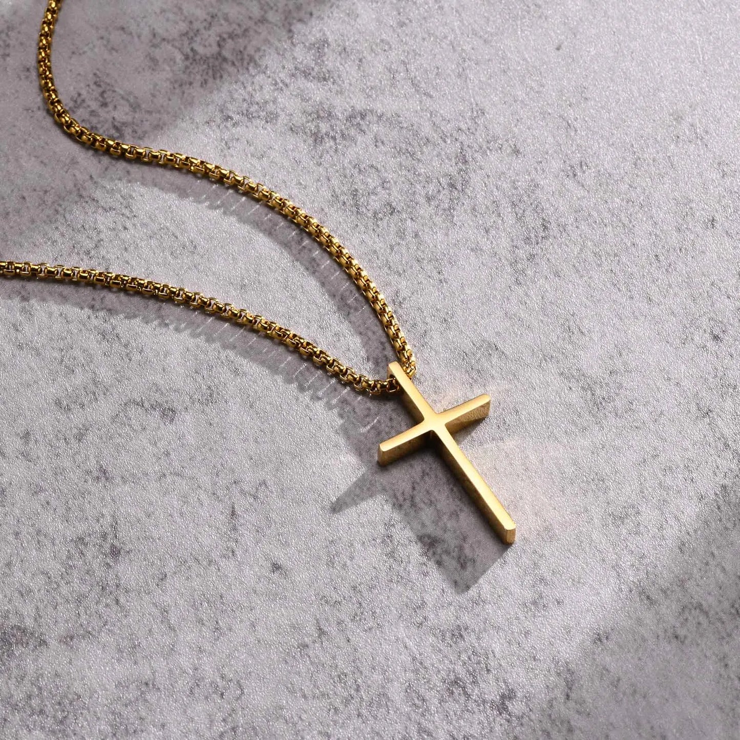 Luxeuria Luxe Stainless Steel Cross Layered Pendant Necklace
