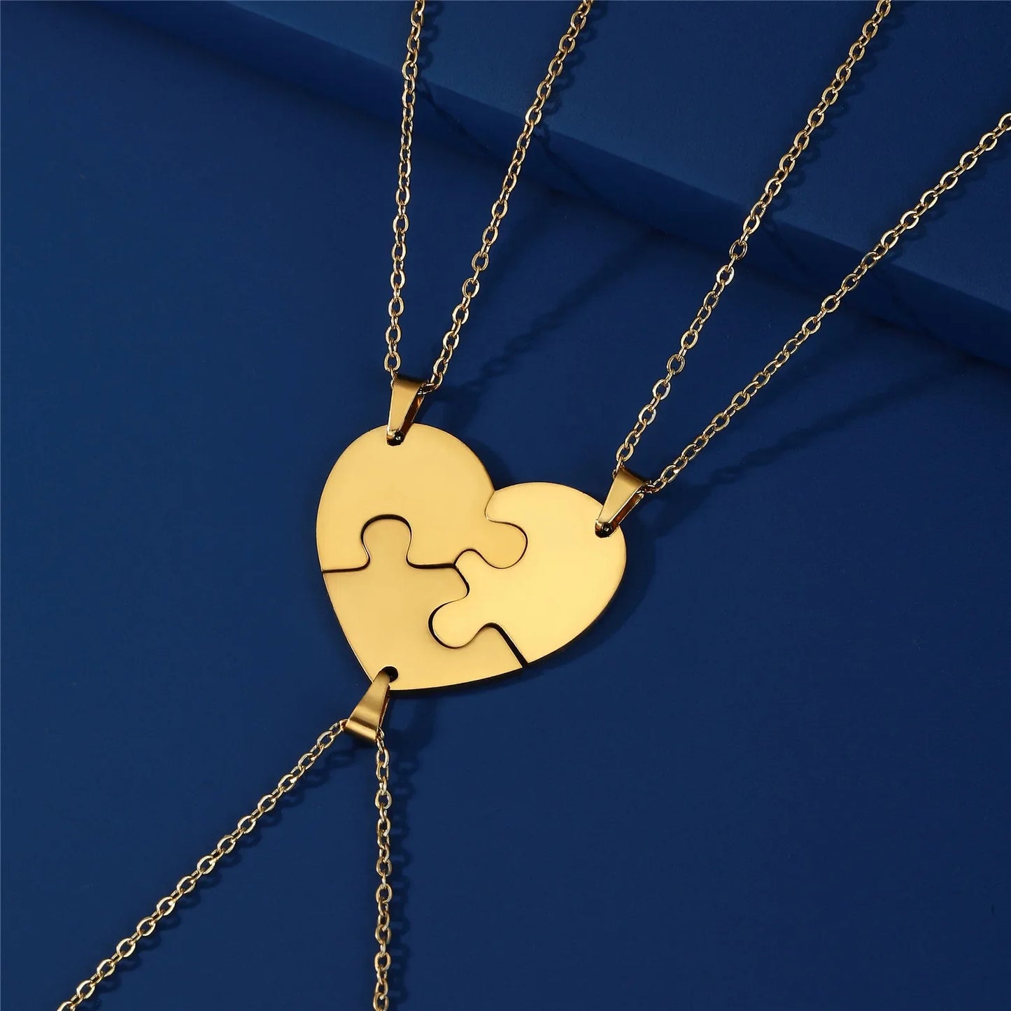 Luxeuria Luxe Love Heart Puzzle Pendant Necklace Set