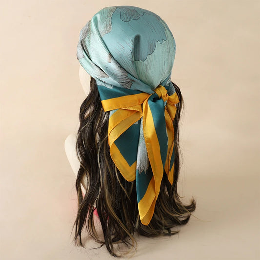 Luxury Floral Satin Square Bandana Collection