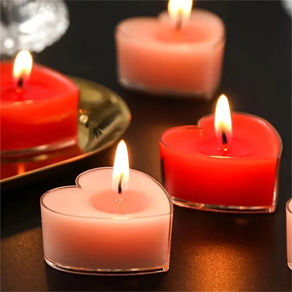 Heart-Shaped Scented Tea Light Candle Set – 9pcs